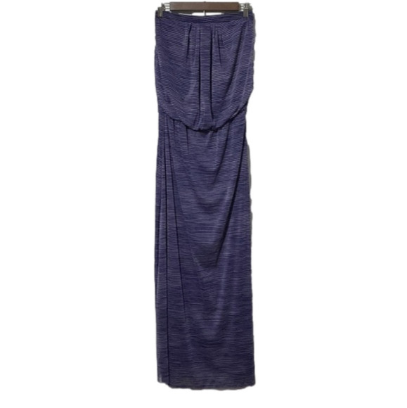 Cynthia Rowley royal blue & white horizontal striped strapless maxi dress Small - Picture 1 of 10